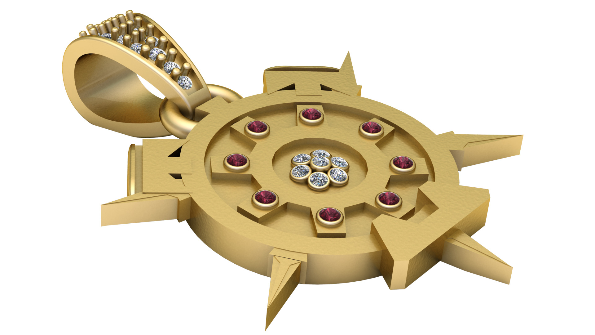 compass pendant 3D printable model 3D print model_2