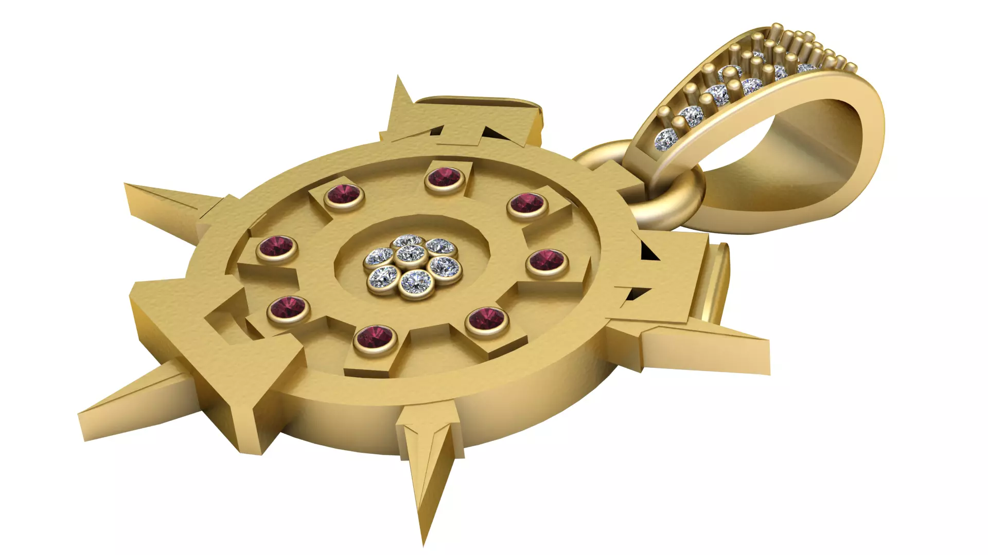 compass pendant 3D printable model 3D print model_0