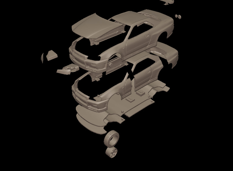 2002 NISSAN SKYLINE R 34 3D PRINT MODEL 3D print model_16