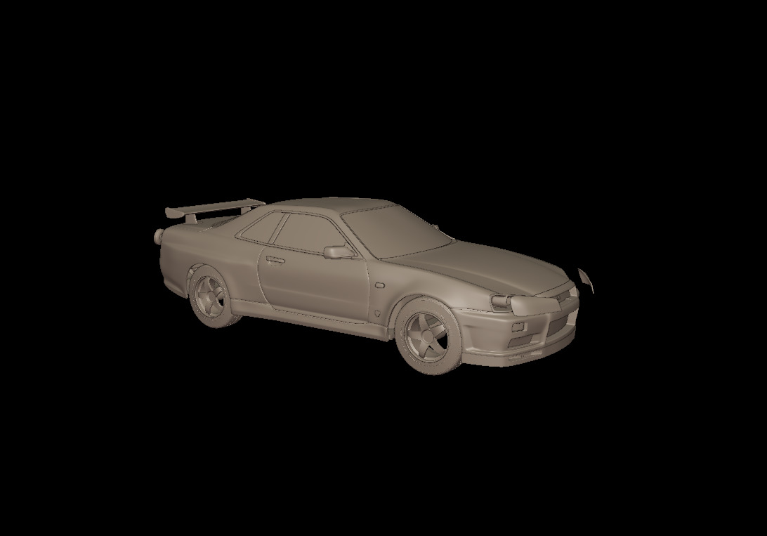 2002 NISSAN SKYLINE R 34 3D PRINT MODEL 3D print model_1