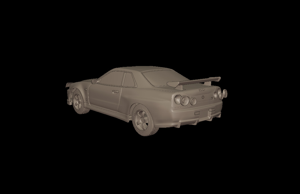 2002 NISSAN SKYLINE R 34 3D PRINT MODEL 3D print model_3