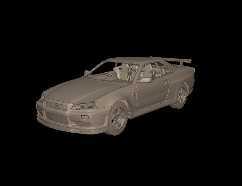 2002 NISSAN SKYLINE R 34 3D PRINT MODEL 3D print model_5