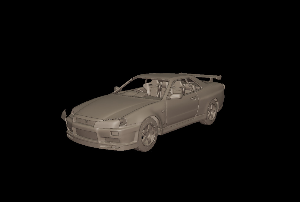 2002 NISSAN SKYLINE R 34 3D PRINT MODEL 3D print model_4