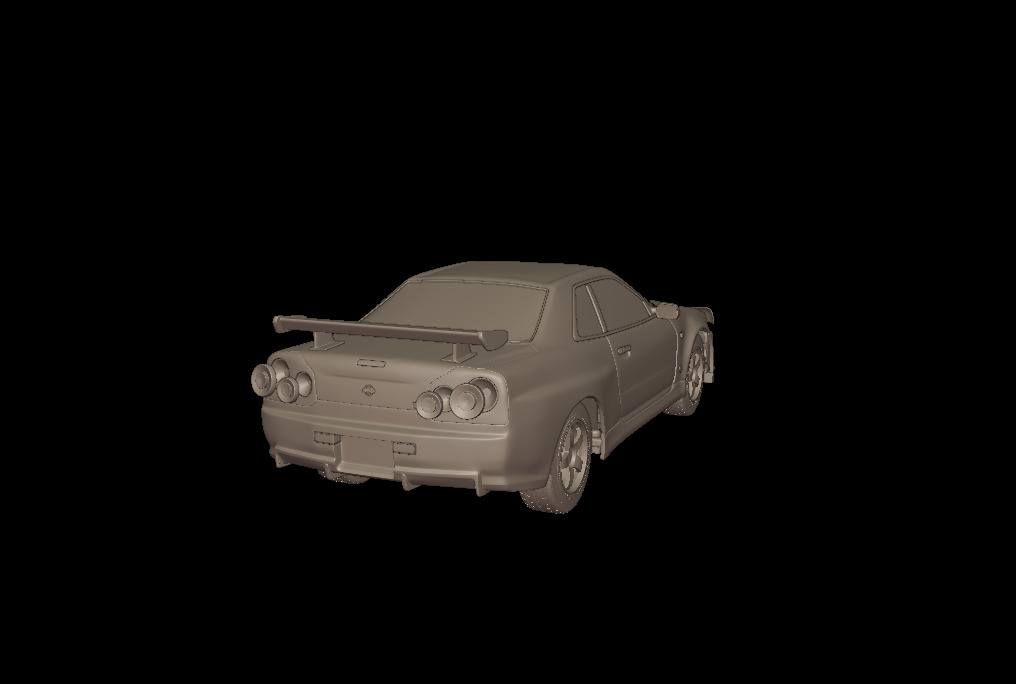 2002 NISSAN SKYLINE R 34 3D PRINT MODEL 3D print model_2