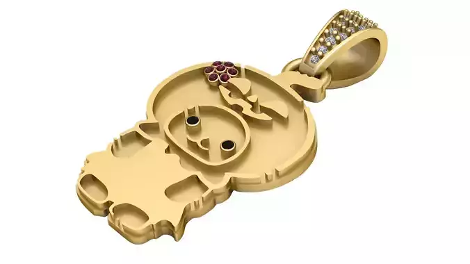 cartoon girl pendant 3D printable model   3D print model