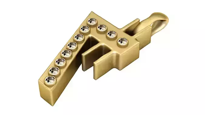 letter A pendant 3D printable model  