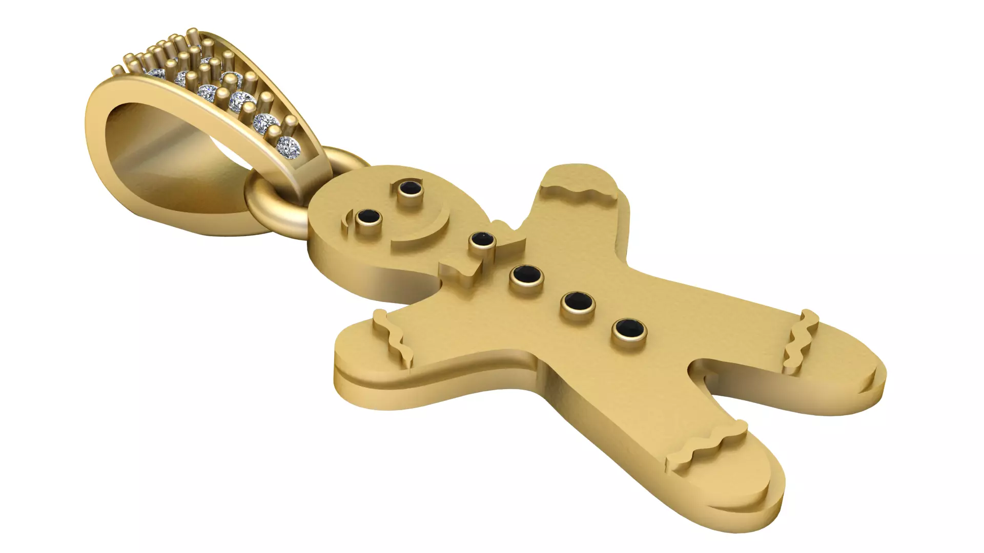 gingerbread man pendant 3D printable model   3D print model_0