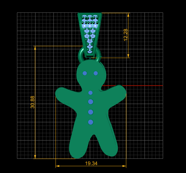 gingerbread man pendant 3D printable model   3D print model_4