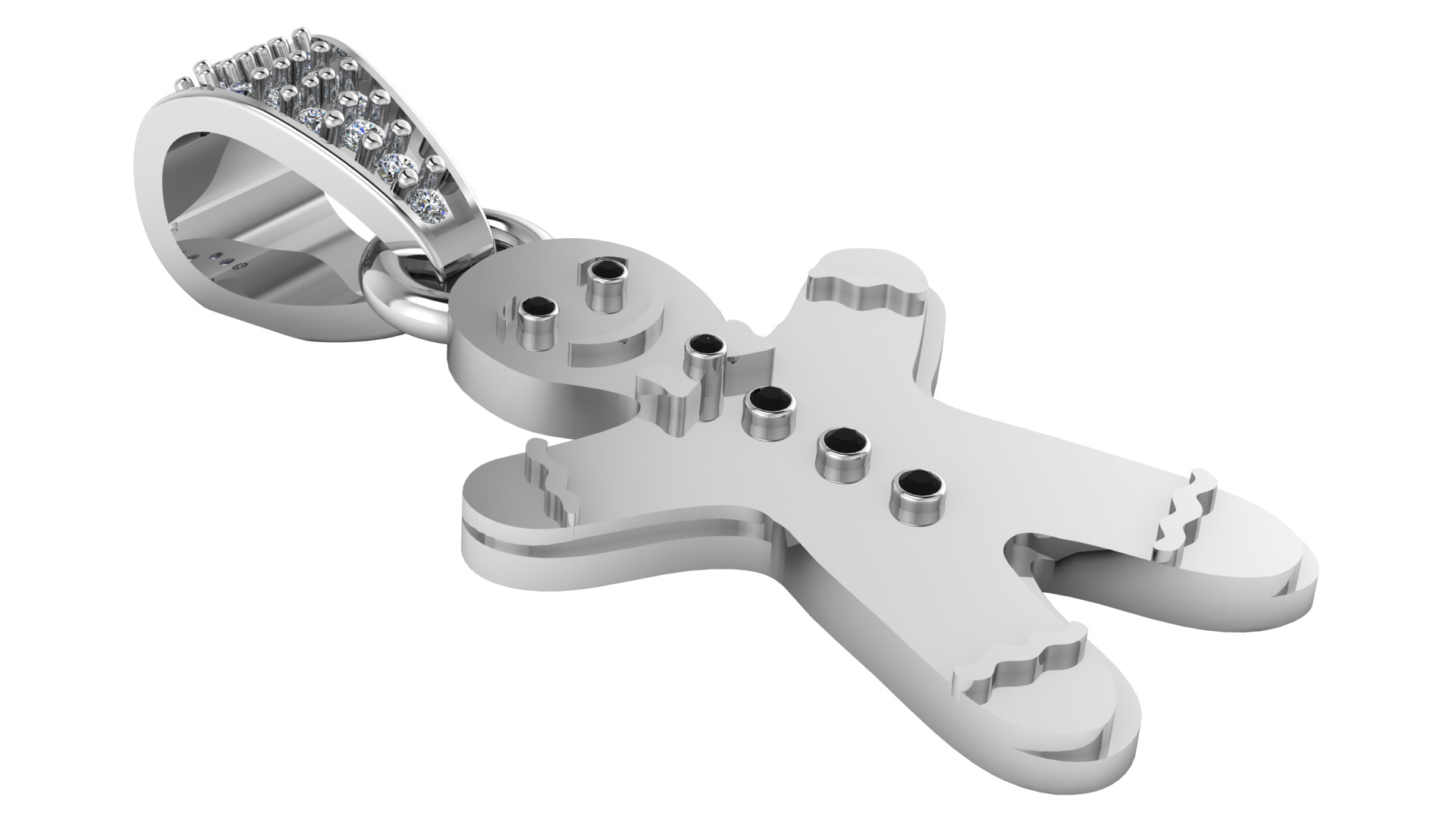 gingerbread man pendant 3D printable model   3D print model_1