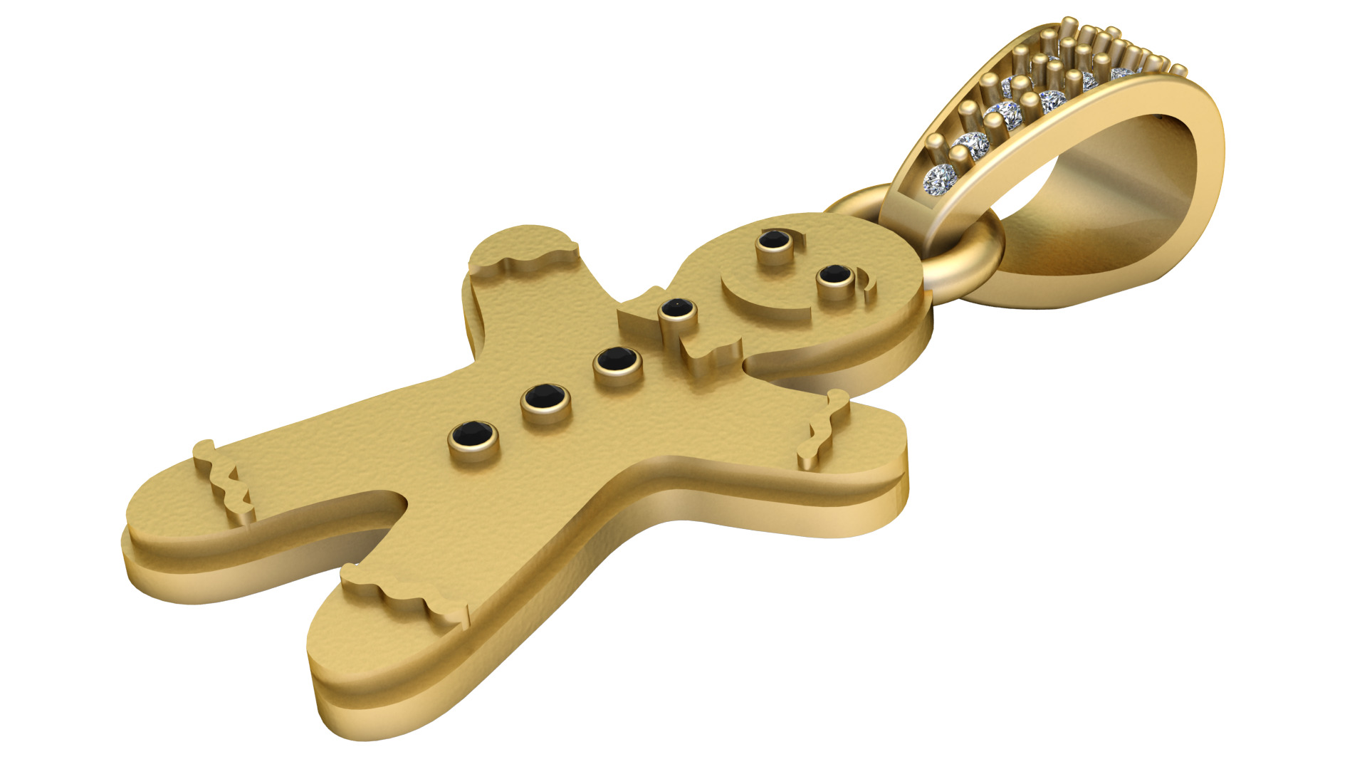 gingerbread man pendant 3D printable model   3D print model_2