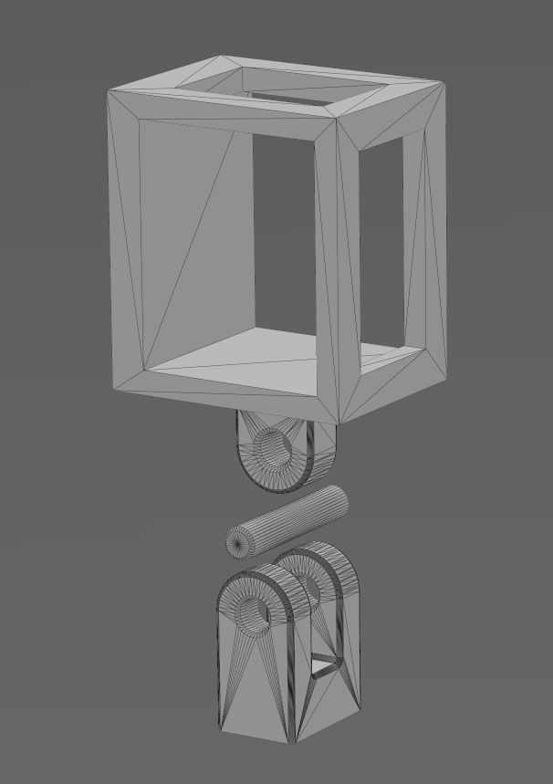 E letter varsity font 12x10x10mm enamel bail link 3D print model_13