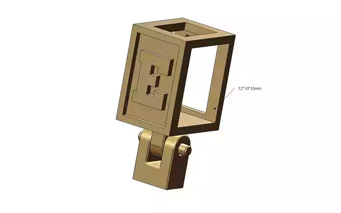 E letter varsity font 12x10x10mm enamel bail link