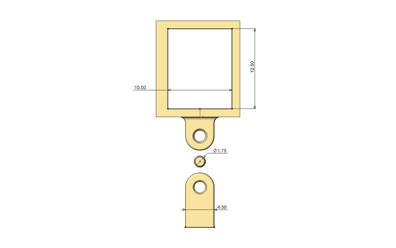 E letter varsity font 12x10x10mm enamel bail link 3D print model_6