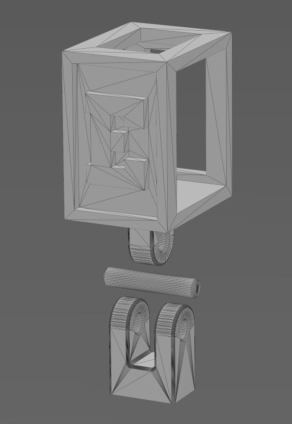 E letter varsity font 12x10x10mm enamel bail link 3D print model_12