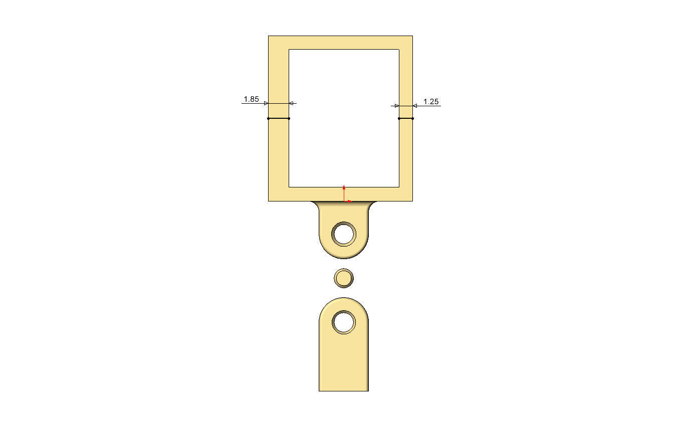 E letter varsity font 12x10x10mm enamel bail link 3D print model_7