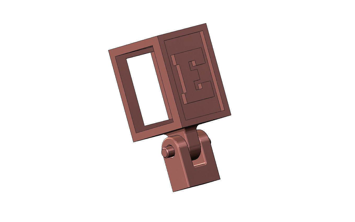 E letter varsity font 12x10x10mm enamel bail link 3D print model_9