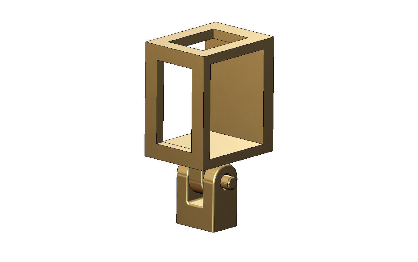 E letter varsity font 12x10x10mm enamel bail link 3D print model_3