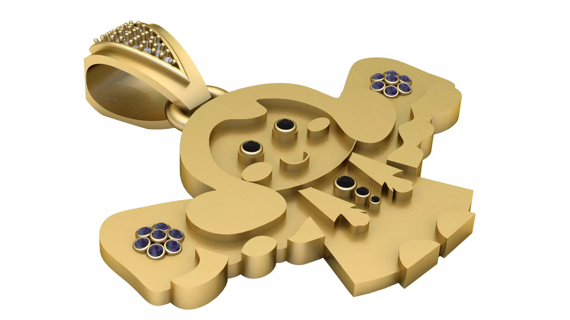 girl character pendant 3D printable model 3D print model