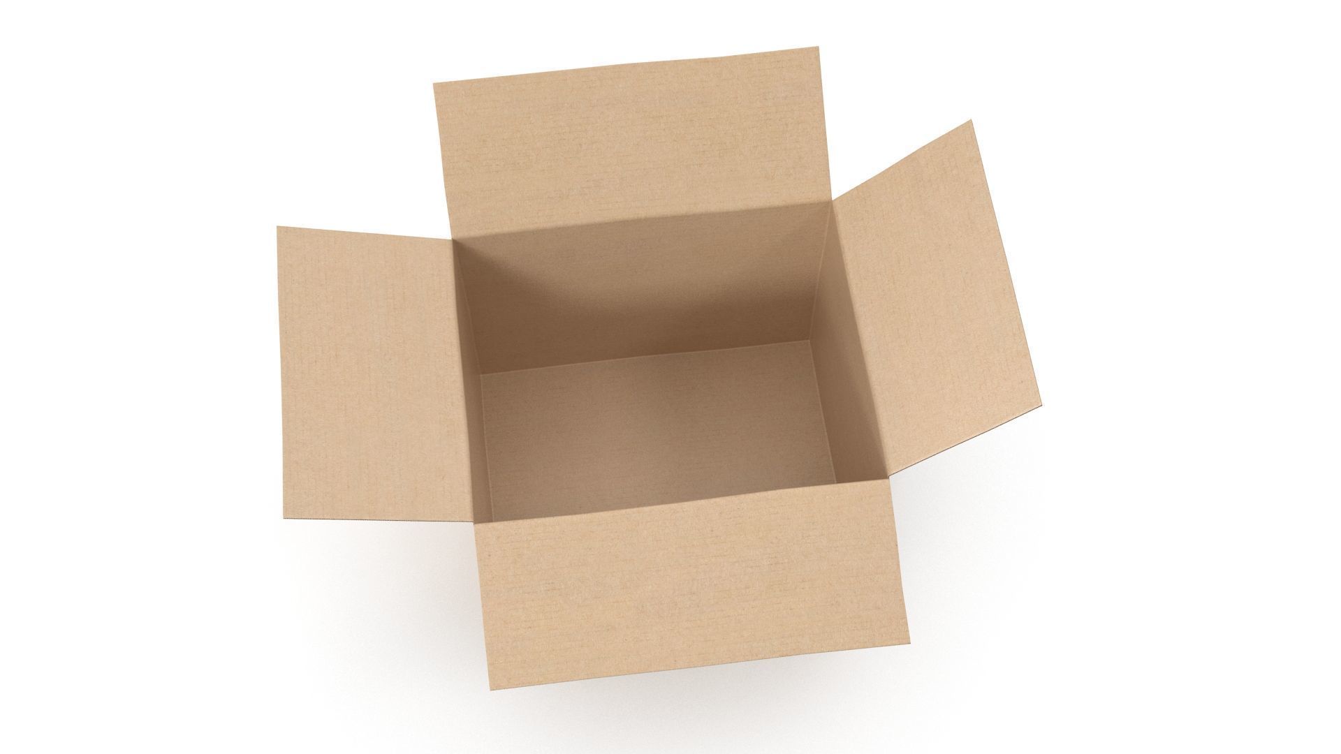 Cardboard - Open Low-poly 3D model_4