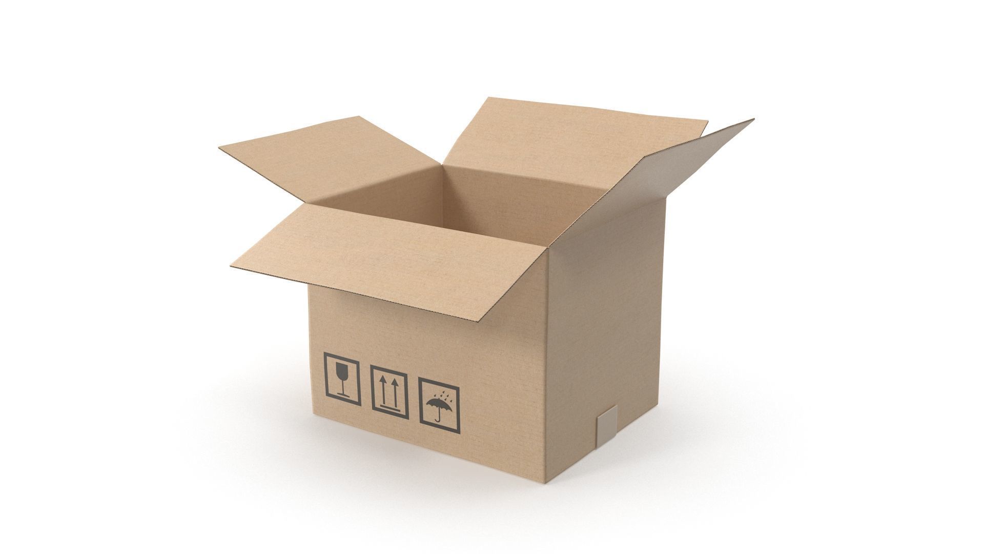 Cardboard - Open Low-poly 3D model_1