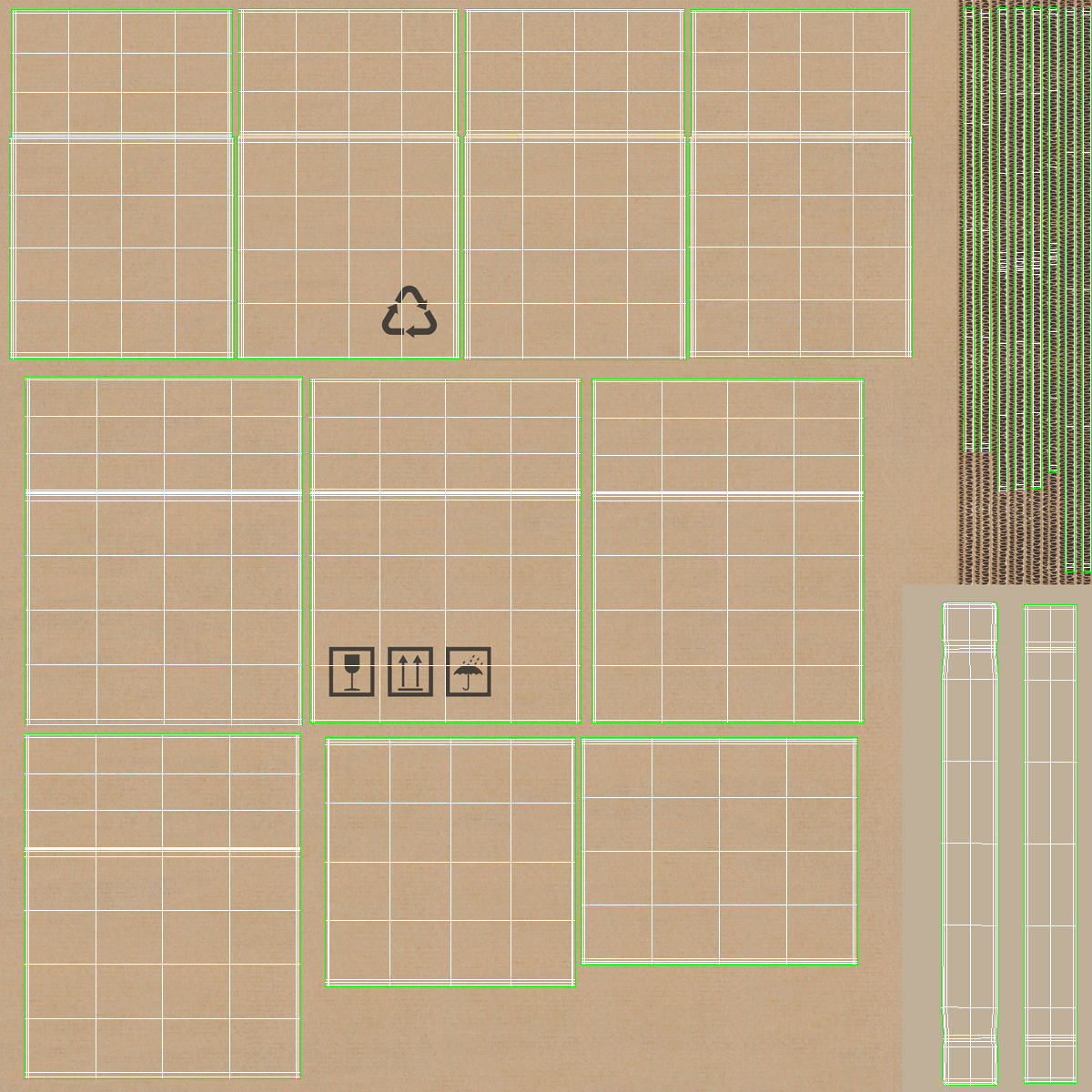 Cardboard - Open Low-poly 3D model_8