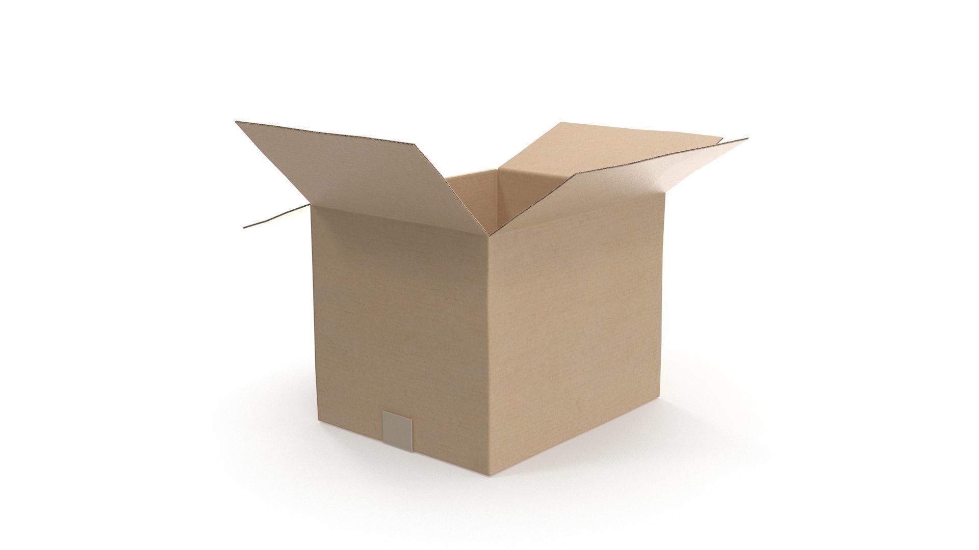 Cardboard - Open Low-poly 3D model_2