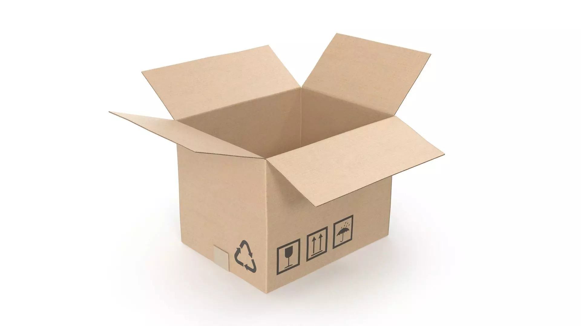 Cardboard - Open Low-poly 3D model_0