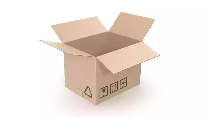 Cardboard - Open Low-poly 3D model Cardboard - Open Low-poly 3D model