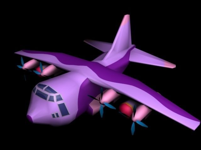 Big Toon Airplanes Low-poly 3D model_9