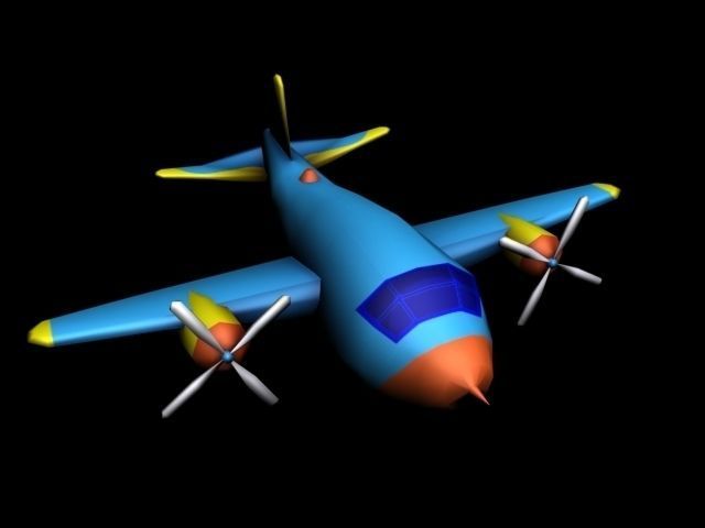Big Toon Airplanes Low-poly 3D model_5
