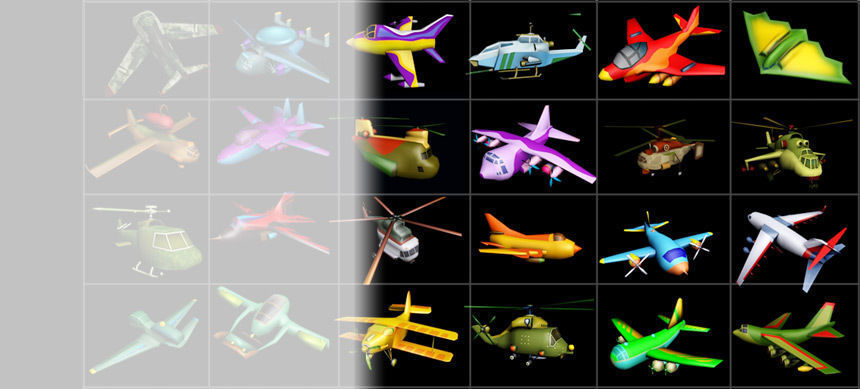 Big Toon Airplanes Low-poly 3D model_1