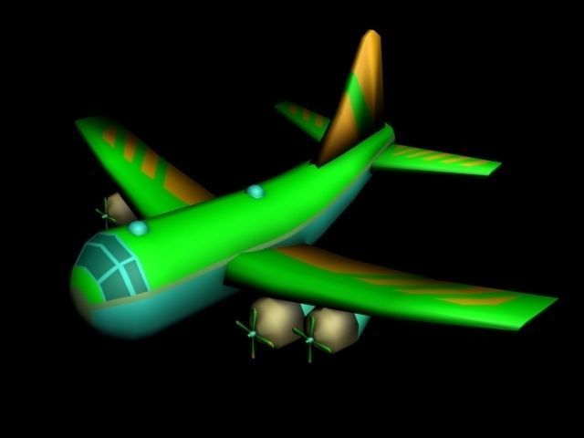 Big Toon Airplanes Low-poly 3D model_6