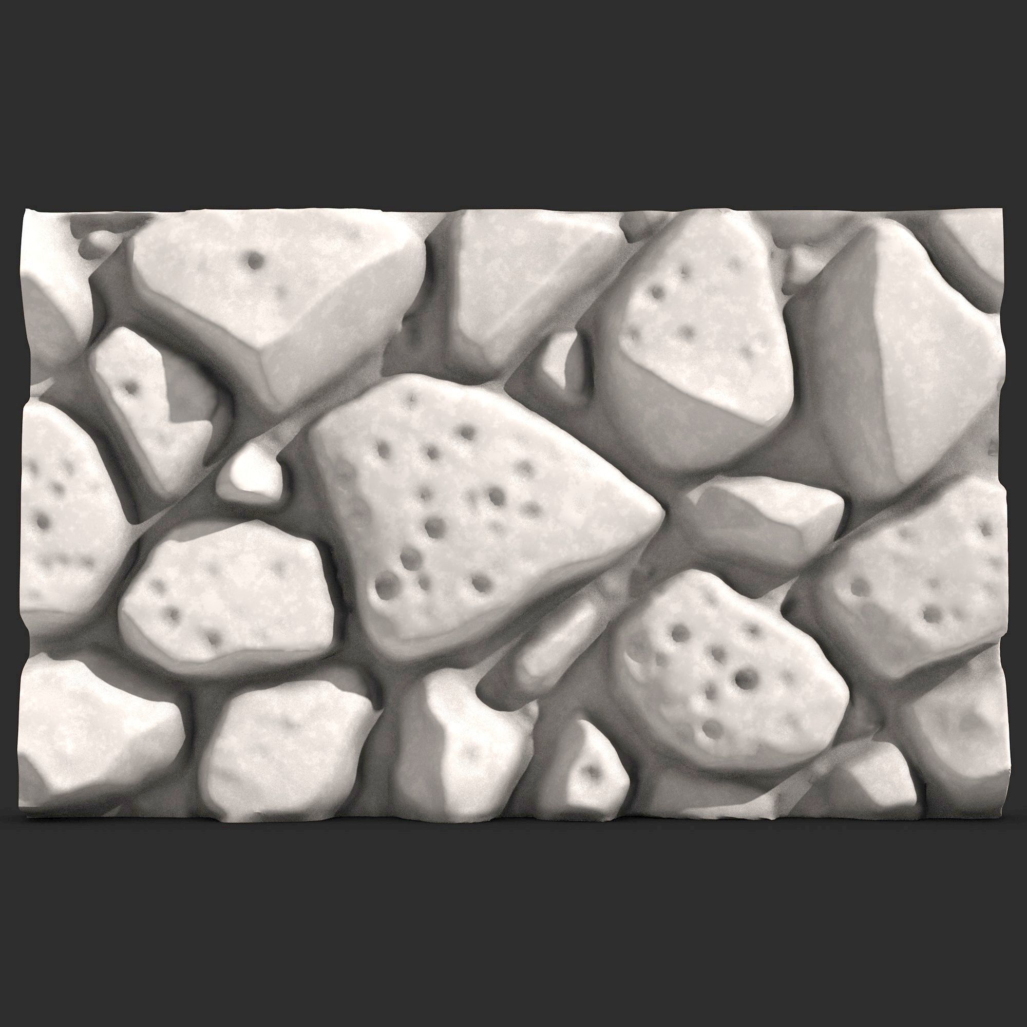 Stone Wall 001 3D print model_1
