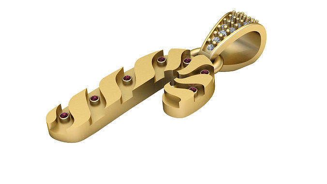 Arabic calligraphy pendant 3D printable model   3D print model