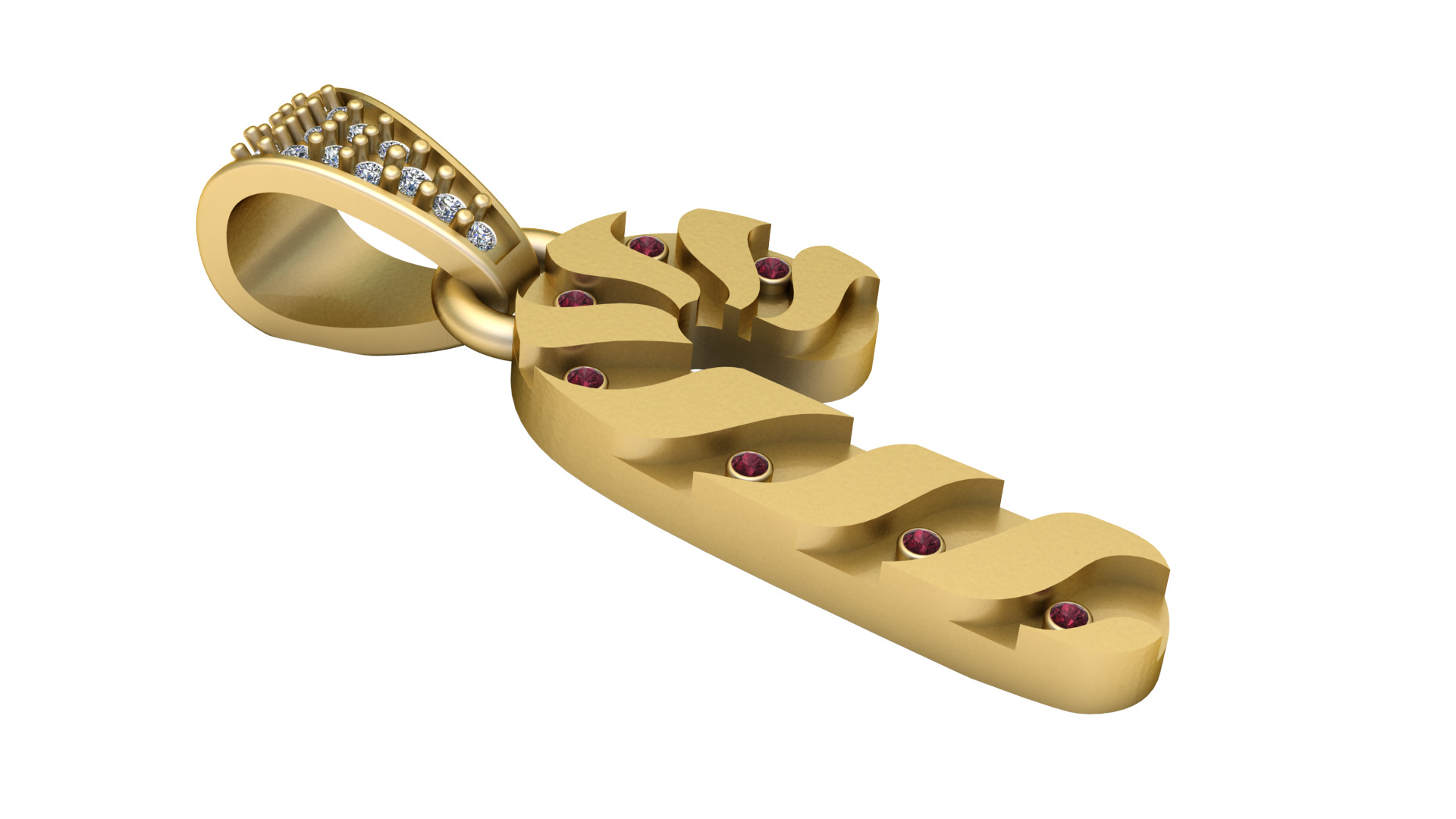 Arabic calligraphy pendant 3D printable model   3D print model_2