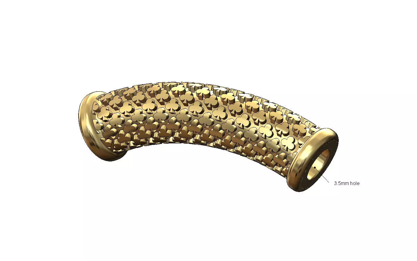 Clubs bracelet tube bead and charm 3D print model