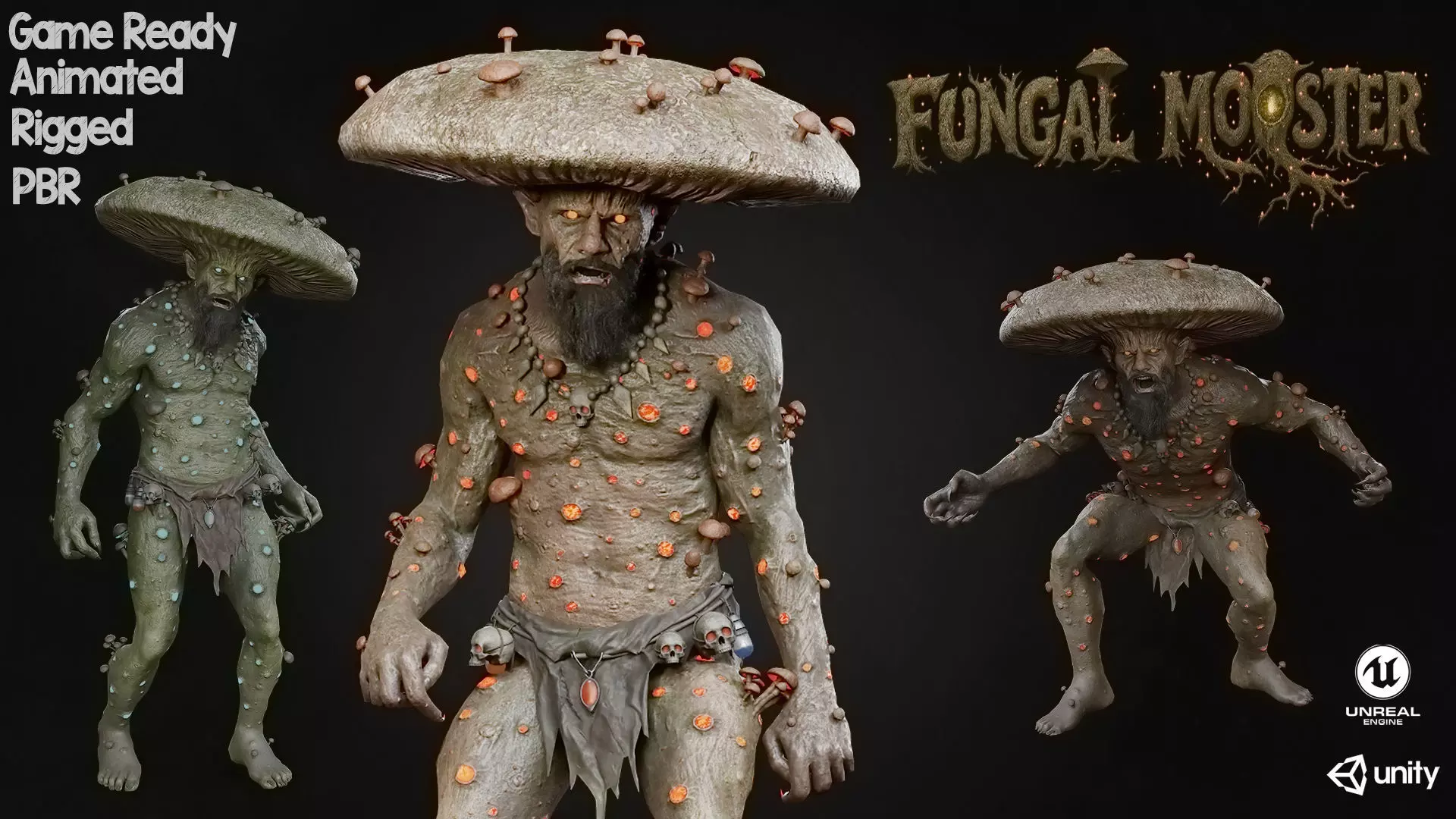 Fungal Monster Low-poly 3D model_0