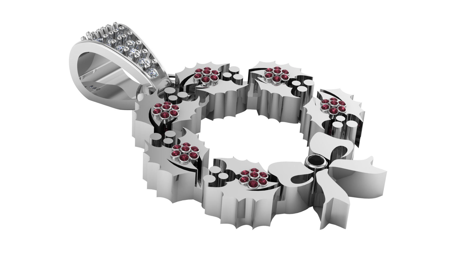 holiday wreath pendant 3D printable model 3D print model_1