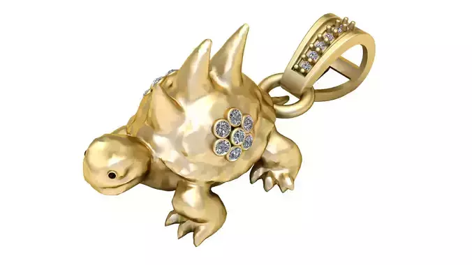 turtle dinosaur pendant 3D printable model   3D print model