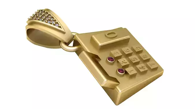 calculator pendant  3D printable model  