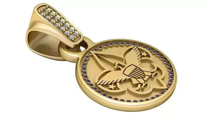 eagle medallion pendant 3D printable model 