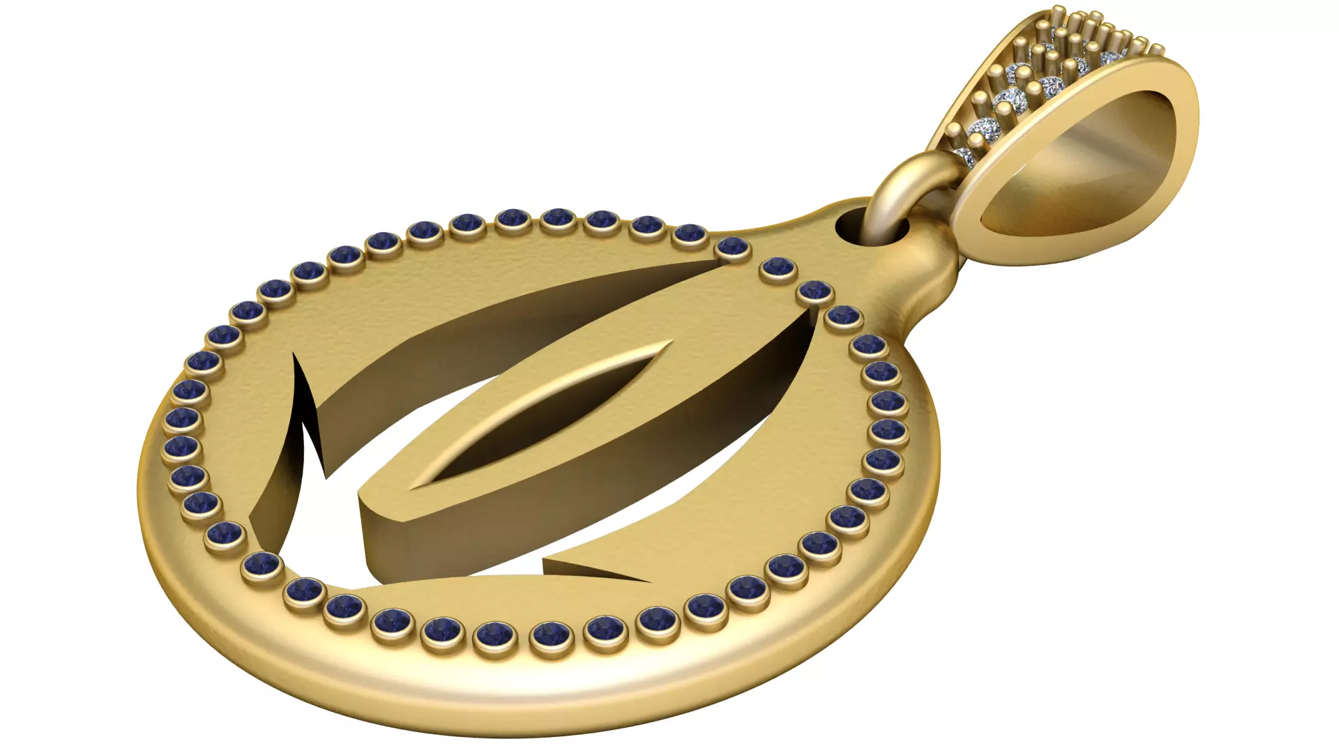 abstract emblem pendant 3D printable model 3D print model_0