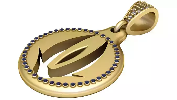 abstract emblem pendant 3D printable model  
