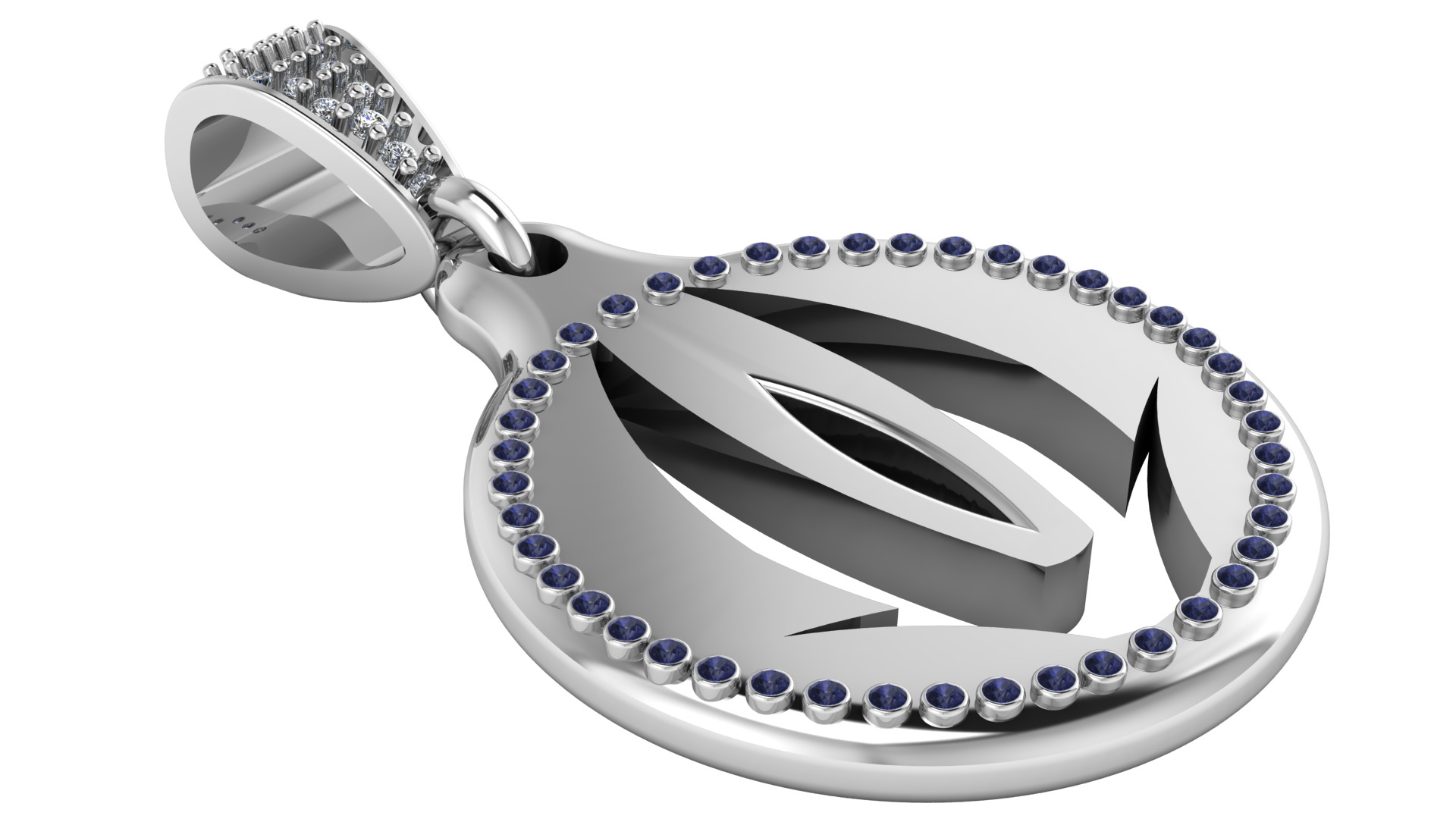 abstract emblem pendant 3D printable model 3D print model_1