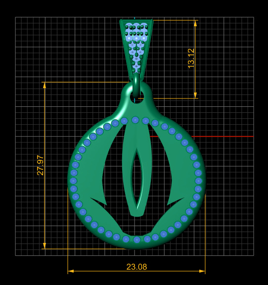 abstract emblem pendant 3D printable model 3D print model_4