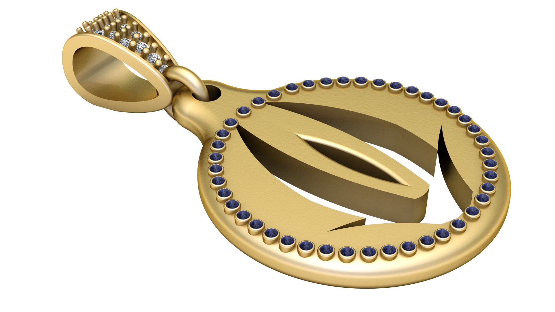 abstract emblem pendant 3D printable model 3D print model_2