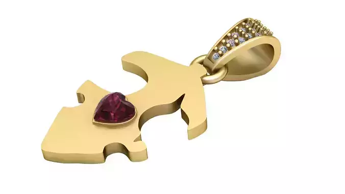 puzzle piece pendant  3D printable model   