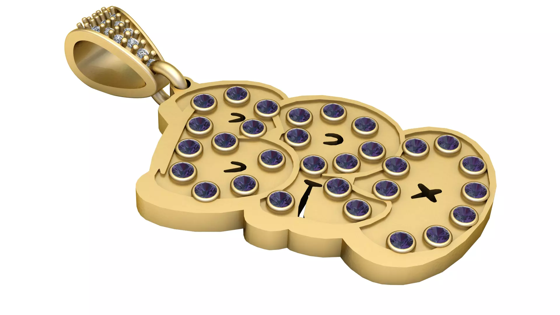 bear emoji pendant 3D printable model 3D print model