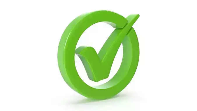Checkmark Symbol Low-poly 3D model