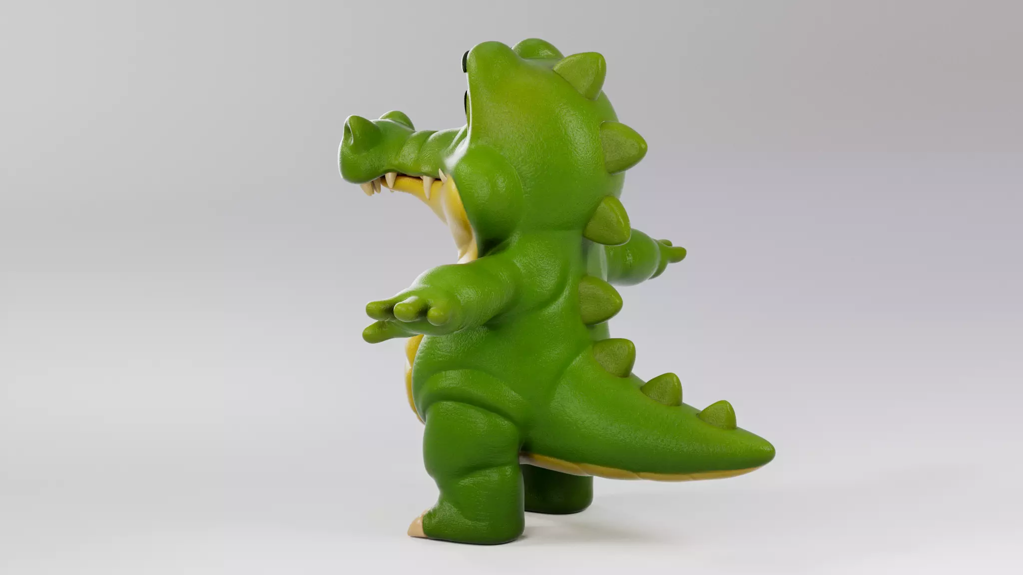 Cartoon Crocodile Low-poly 3D model_5